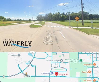 A photo and map diagram of 10th Avenue SW